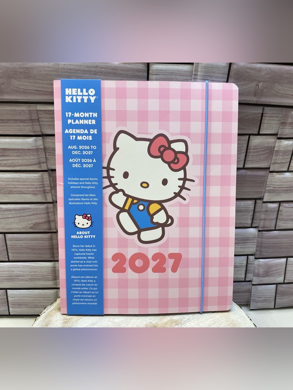 Hello Kitty ❤️ Monthly 17 months Planner Aug.2026 to Dec.2027 NEW Pink Gingham